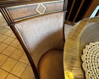 Each chair has hard wood inlays! 