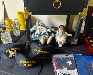 Dolls, Christmas, Saginaw Collectibles, Armed Services Caps etc...