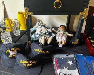 Dolls, Christmas, Saginaw Collectibles, Armed Services Caps etc...