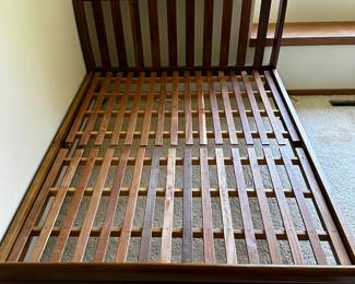 This is the FULL SIZE BED! The furniture in this beautiful home is STELLAR! All the beds are absolutely top of the line and sturdy! I have never seen the kind of SLAT SYSTEM that these beds all have! Absolutely the strongest I have ever seen! These beds are made to be used WITHOUT a Box Spring! Mattress only! 