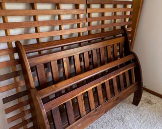 This is a FULL SIZE BED!  The furniture in this beautiful home is STELLAR! All the beds are absolutely top of the line and sturdy! I have never seen the kind of SLAT SYSTEM that these beds all have! Absolutely the strongest I have ever seen! These beds are made to be used WITHOUT a Box Spring! Mattress only! 