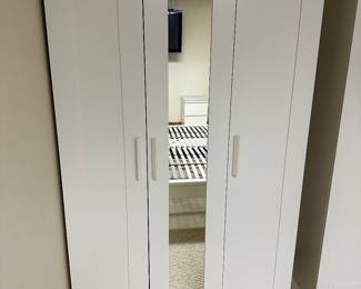 There are TWO of these wardrobes! White, with mirrors! 