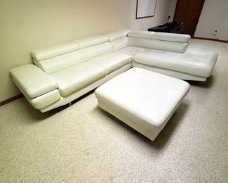 White Sofa Sectional (Faux Leather)