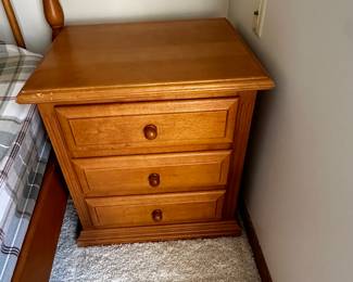 A pair of great twin beds and night stands! 