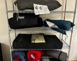 Here is an entire section of camping equipment! Tents, Sleeping Bags, Chairs, Camp Tables, Coleman Stove! 