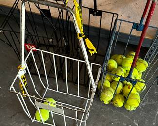 Here are FOUR Tennis Ball Baskets! Some have balls, some don't! 