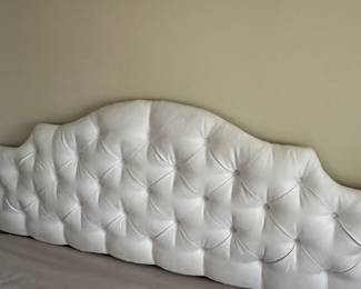 A very cool KING SIZE Tufted fabric headboard and bed! 