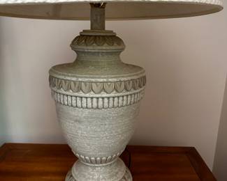 There are many beautiful lamps in the house! This is one of a pair of beauties that can be found in the primary bedroom. 