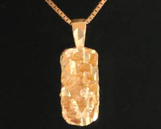 14k Gold Nugget Necklace 