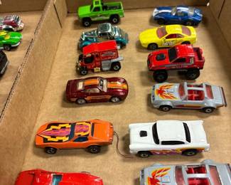 Box lot of 12 vintage hotwheel cars