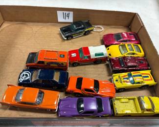 Box lot of 12 vintage hotwheel cars