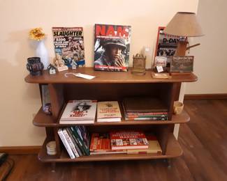 This shelf sits in the main living room off of the entrance hallway.