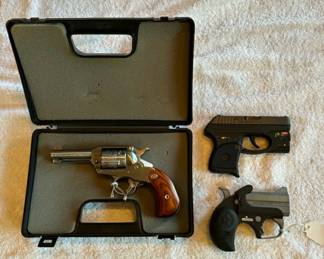 Ruger New Bearcat, Bond 45 ACP derringer and Ruger .380 LCP