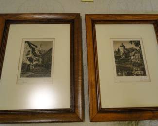 Two pictures, each one nicely framed, black and white photography