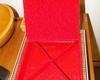 The inside of the Moorish Micro Mosaic Jewelry Box.  All the detail is one of a kind, and authentically hand made