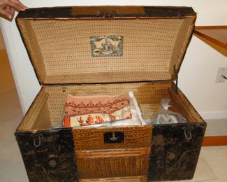 Old trunk with liner intact