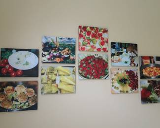 For all our culinary displays, these are actually one of a kind originals, from cooking classes/trips all over the world.  Great photos, on canvas