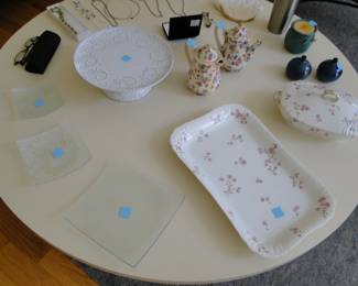 Very nice serving trays, which just happen to be Limoges. Covered server and platter