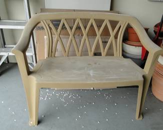 Plastic two seater bench
