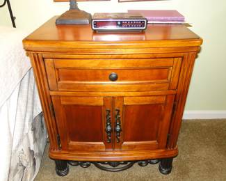 Very nice, wood and metal nightstand, or could easily be used as a side table in any other room in the house.