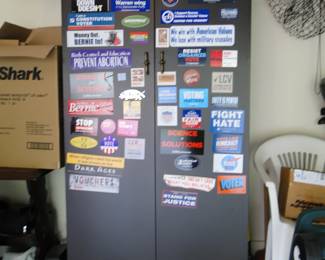 Storage cabinet, with some very colorful stickers