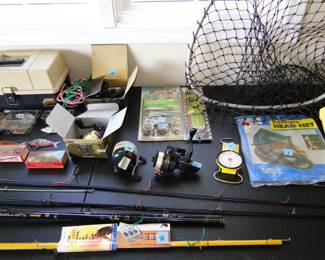 Fly fishing items, and a head net