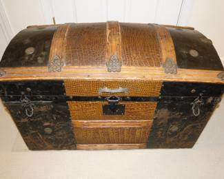 Vintage alligator skin storage trunk
