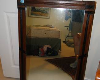 Large hand carved wood framed mirror
