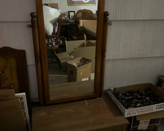 Hall Tree/Mirror.  Fair condition.