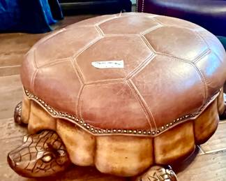 turtle leather ottoman