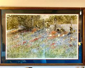Charles Beckendorf signed limited Bluebonnet lithograph