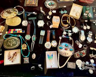 Watches, belt buckles, sterling and gold!