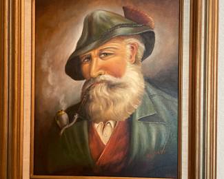 Vintage German oil painting.