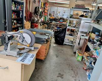 large garage stuffed full of power and hand tools