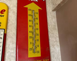 Metal Royal Crown Cola Thermometer Sign