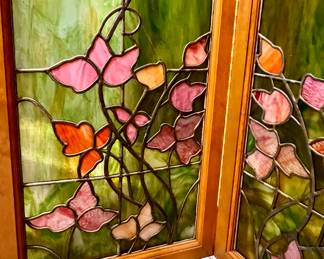 close up - Double panel stain glass - hand made 