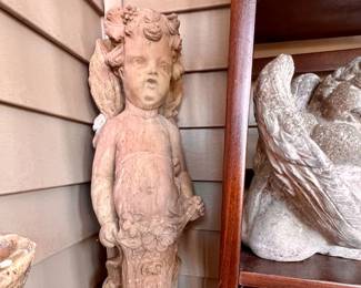 Large concrete garden Cherub wall hanging 