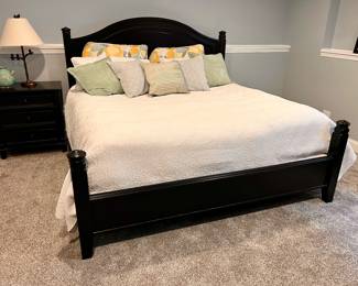 Black King bed -(mattress and White bed cover is - NFS)