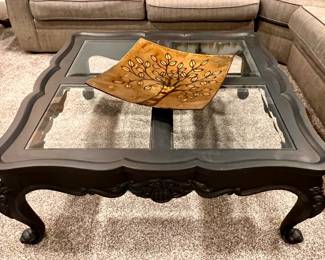 Black painted coffee table - 40” x 40”