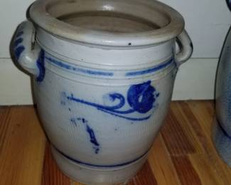 Vintage Stoneware Crock Lard Pot