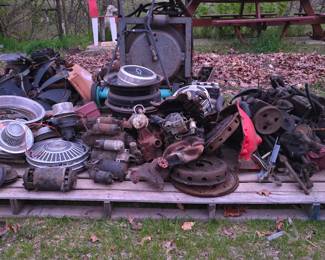 Hub caps
Hydrolic stuff
Various car parts