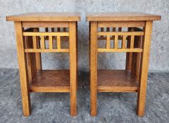 20th Century Pair of Mission Arts and Crafts Side Tables
