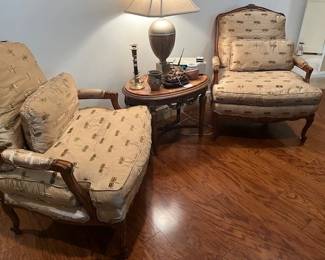 Pr. of Country French Arm Chairs 