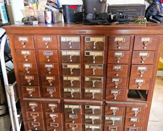 Vintage card catalog, as is (garage)