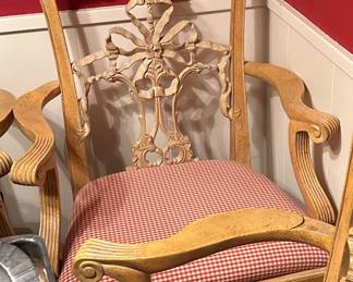 Hand carved dining room chairs