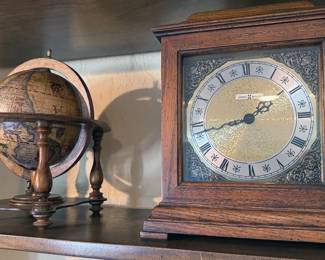 Globe, clock