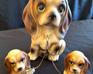 Vintage dog and puppies