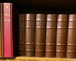 Leather-bound photo albums