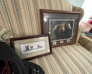 Framed horse prints