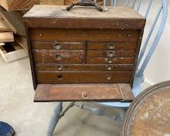Antique wooden tool box